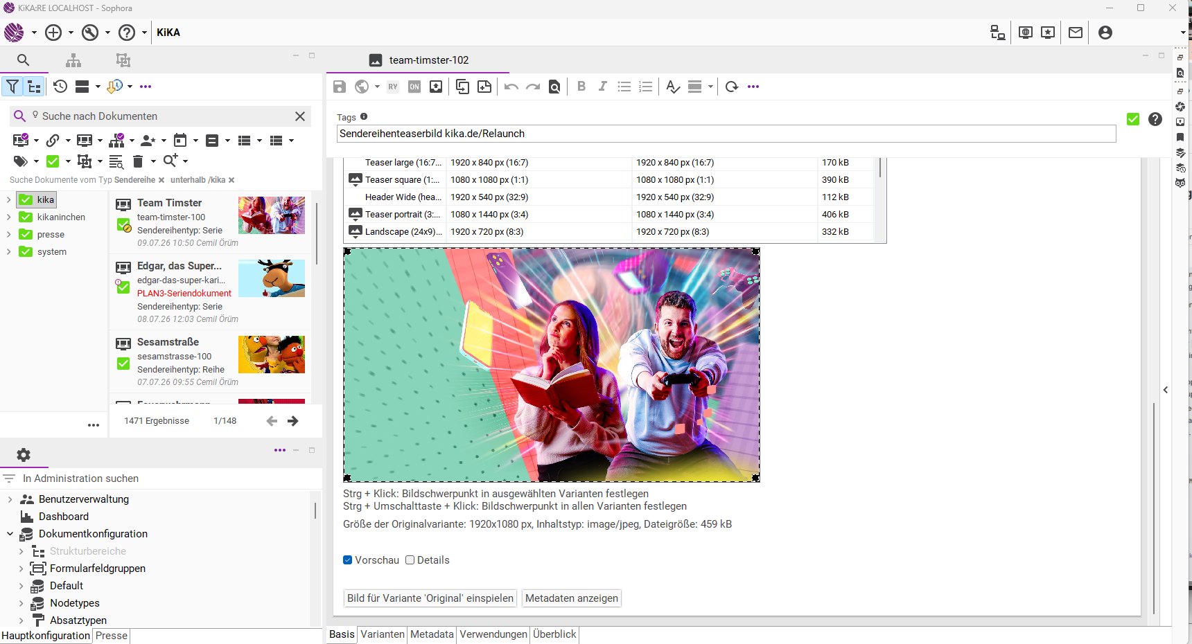 Sophora CMS Customizing für KiKA