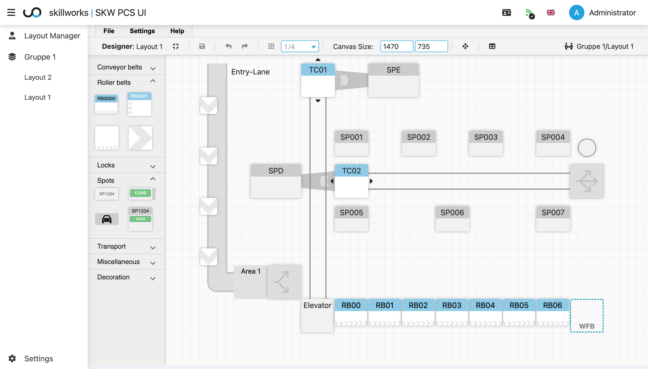 Skillworks SCADA Designer – Drag-and-Drop Oberfläche